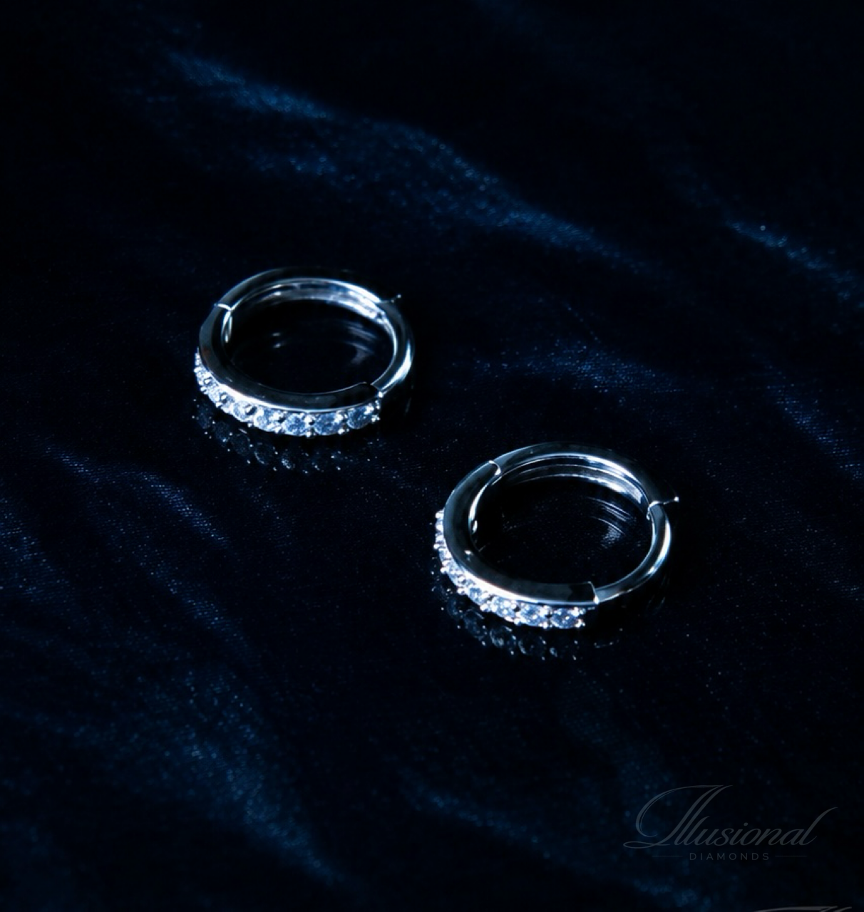 Silver ‘Hoop’ Diamond Earrings