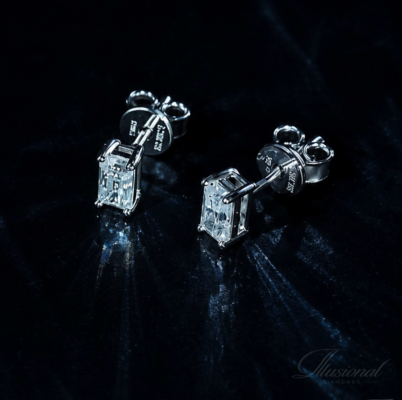 Silver ‘Radiant’ Cut Earrings